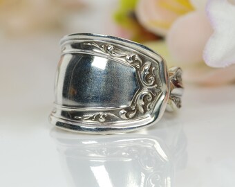 Vintage Spoon Ring, Irving Spoon Ring, Silverware Spoon Jewelry, 1916 Spoon Ring(mcfSP185)