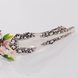 Spoon Hair Barrette, Berkshire Silverware Barrette, 1897 Vintage Spoon Barrette by 1847 Rogers, Spoon Jewelry, French Barrette (mcf H134)