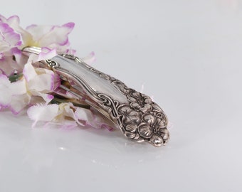 Hair Barrette, Vintage Berwick Spoon Hair Barrette, Silverware Jewelry Hair Barrette,1904 Hair Barrette, French Clip Spoon Barrette(mcfH127)