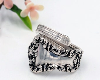 Sterling Spoon Ring, Hampshire Sterling Silver Ring, Vintage sterling silverware ring by Durgin 1906, Choose size 6 to 11 (mcfS57)