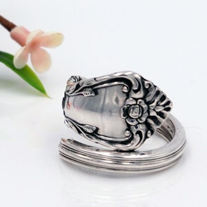 Sterling Spoon Ring, Afterglow Spoon Ring, 1956 Sterling Silverware Spoon Ring, Vintage Sterling Ring, Sterling Silverware Jewelry  (mcfS75)