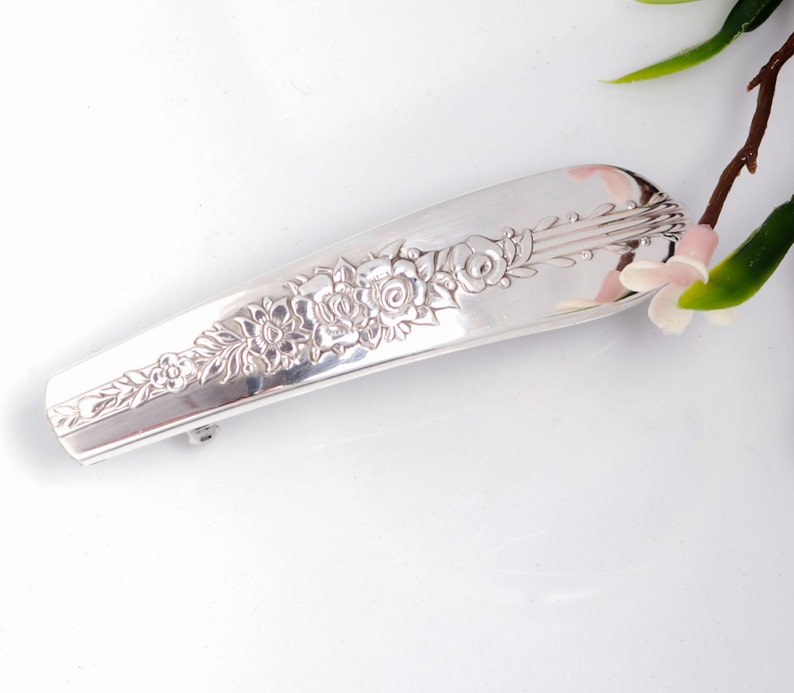 Hair Barrette Vintage Spoon Barrette Royal Rose Silverware - Etsy