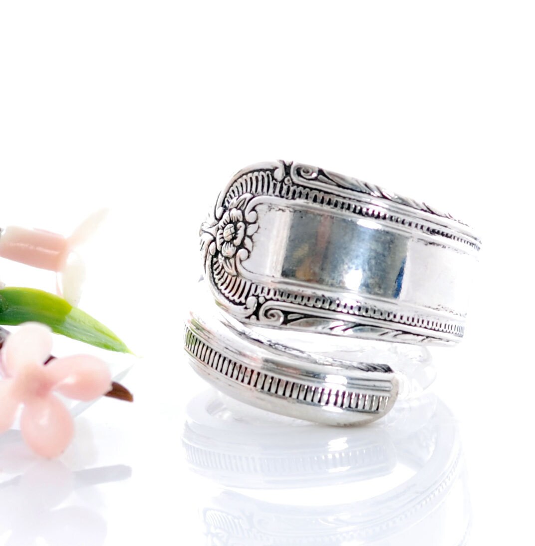 Spoon Ring, Vintage Cotillion Spoon Ring, Silverware Spoon Jewelry, 1937 Silverware Spoon Ring, Choose Size 6 to 11 1/2(mcfR112)