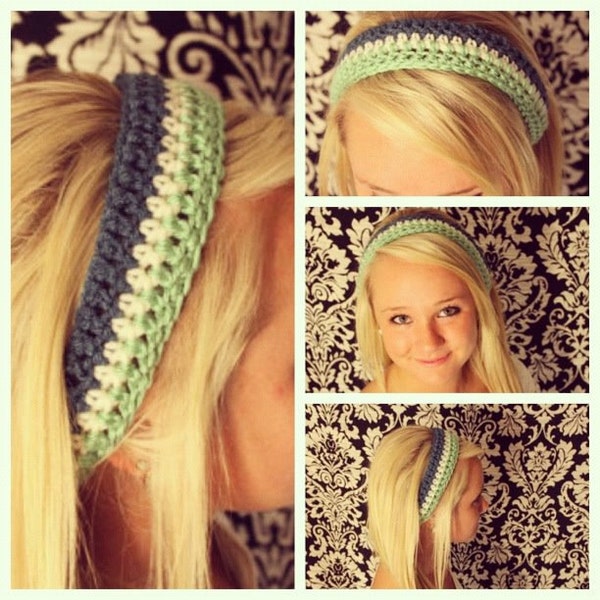 CROCHET headband/dreadband/headwrap in OCEAN colors