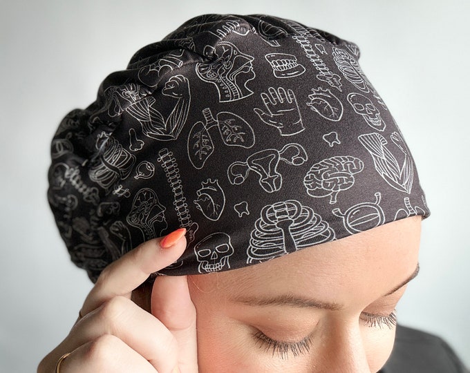 Hello Headband Scrub Hat Anatomy Womens Soft Scrub Cap Etsy
