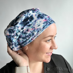 Hello Headband Scrub Hat Moody Tie Dye Womens Soft Scrub Cap image 2