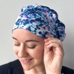 Hello Headband Scrub Hat Moody Tie Dye Womens Soft Scrub Cap image 1