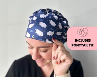DuoStyle Scrub Cap - Schäfchen zählend - Damen weiche Scrub Cap