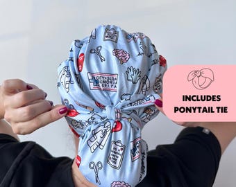 DuoStyle Scrub Hat - Grey’s Anatomy - Women’s Soft Scrub Cap Ponytail