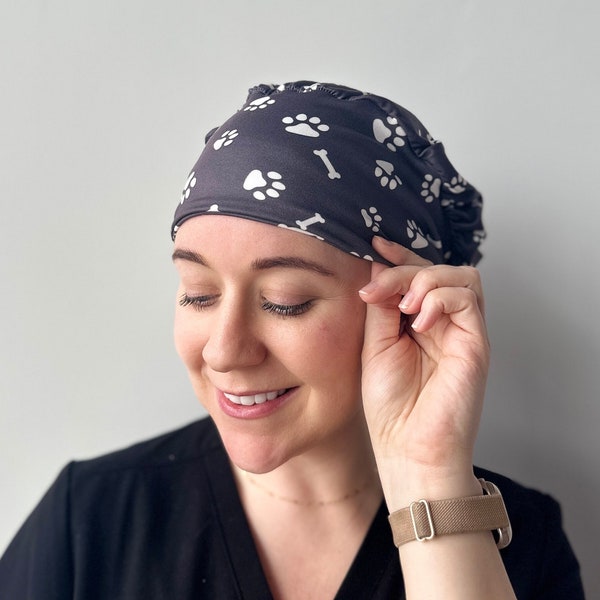 Hello Headband Scrub Hat - Dog Mom - Women’s Soft Scrub Cap