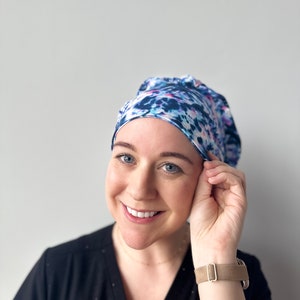 Hello Headband Scrub Hat Moody Tie Dye Womens Soft Scrub Cap image 3