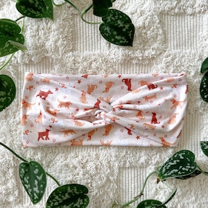 Hello Headband - Twistband - Dogs & Stars - Stretchy Soft Women’s Headband