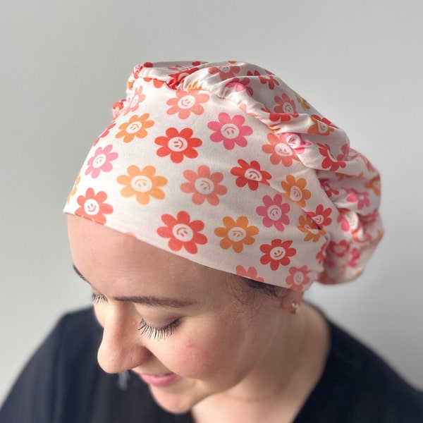 Chapéu de uniforme Hello Headband - Smiley Flowers - Boné de uniforme feminino