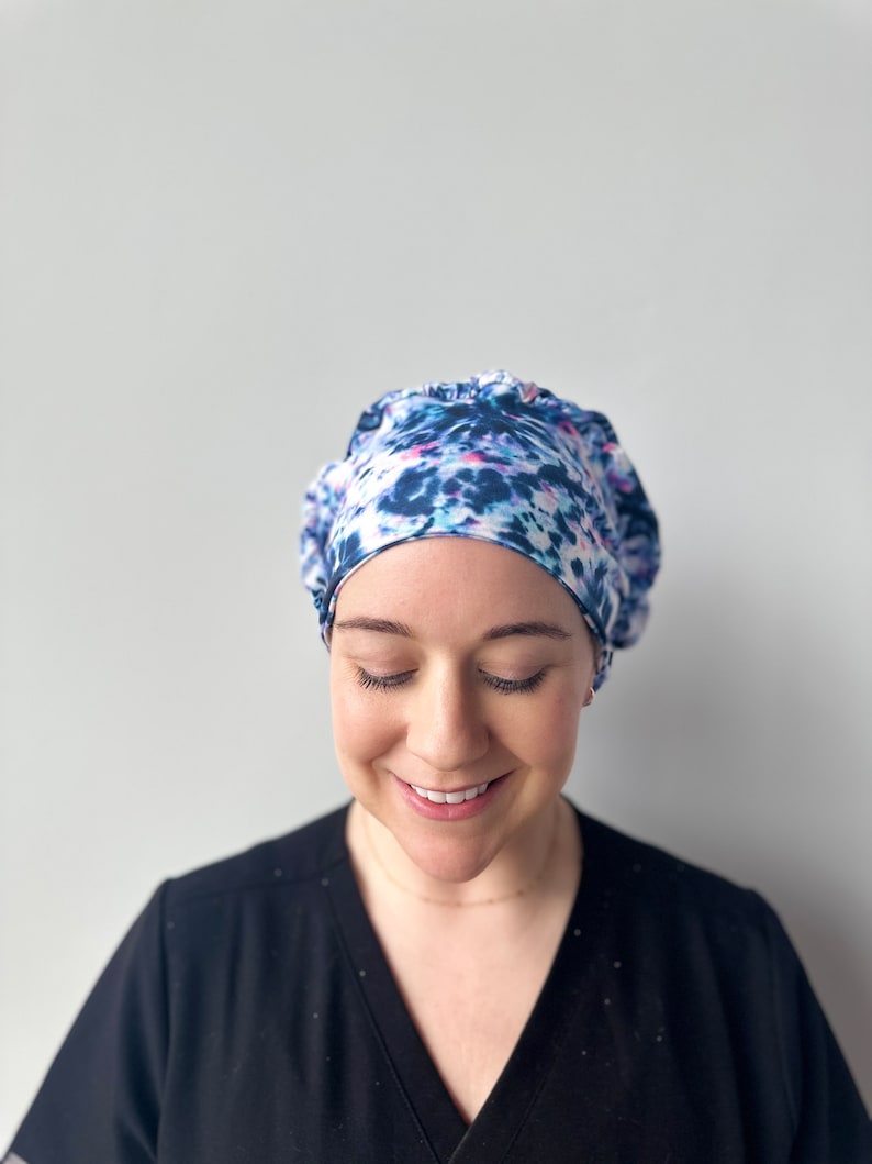 Hello Headband Scrub Hat Moody Tie Dye Womens Soft Scrub Cap image 7