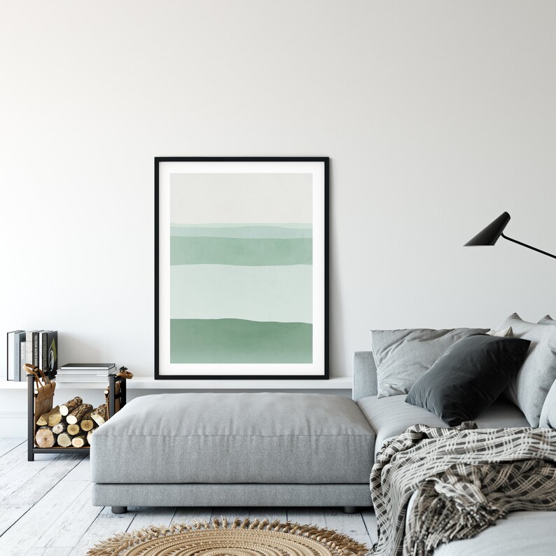 Abstract Art Print, Scandinavian Print, Modern Wall Art, Wall Art Print Bedroom, Sage Green, Large Wall Art, Minimalist Art image 7