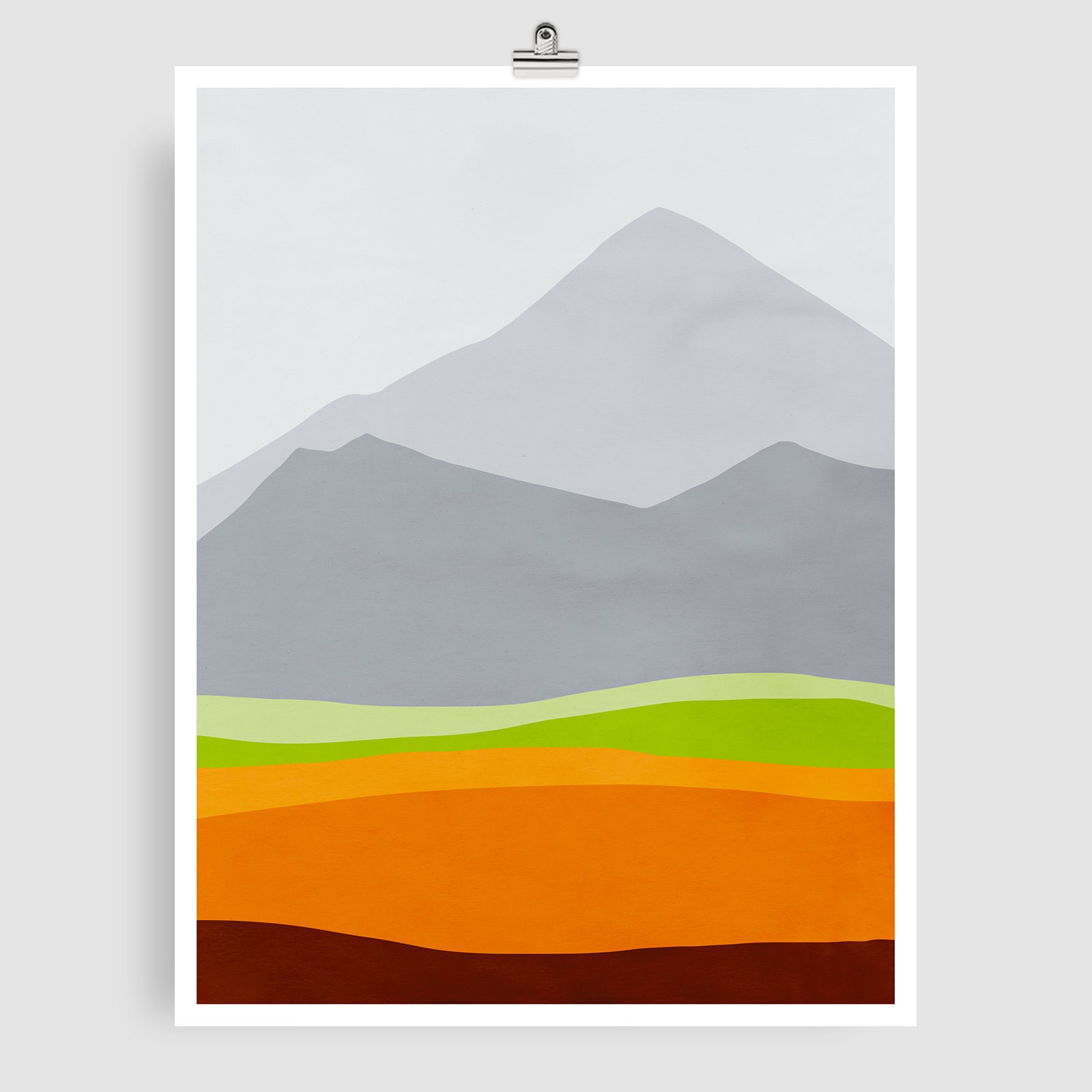 Mountain Art Print Mid Century Modern Art Abstract Wall Art Etsy