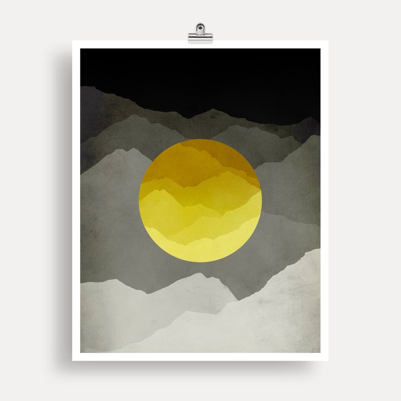 Mid Century Art Print, Modern Wall Art, Abstract Mountains Art, Large Wall Art Print, Mid Century Modern, Minimalist Art, Modern Print image 6