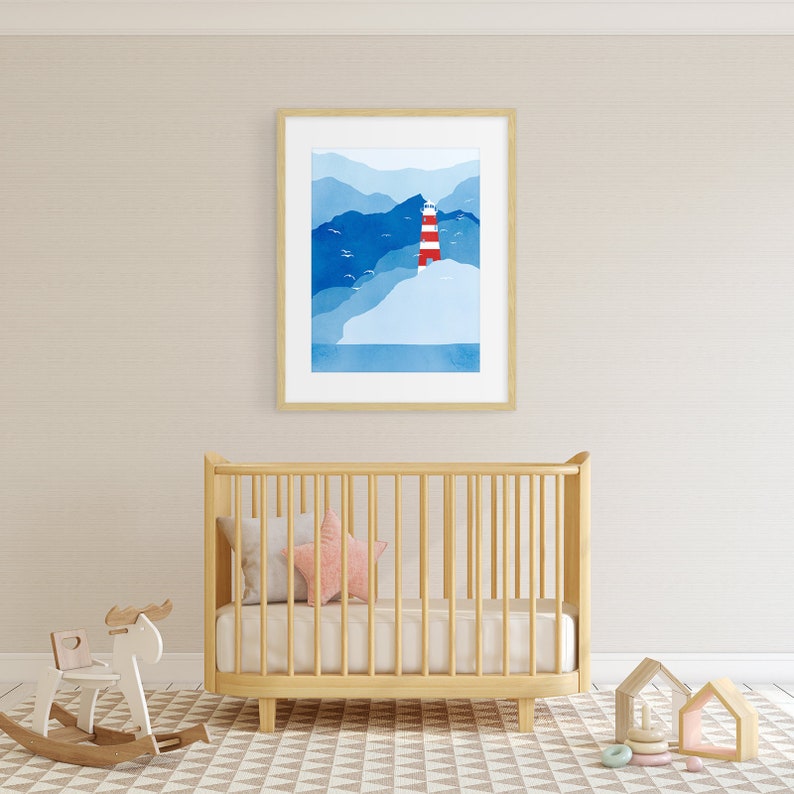 Navy Blue Nursery Wall Art Boy Nautical Nursery Decor Baby Etsy