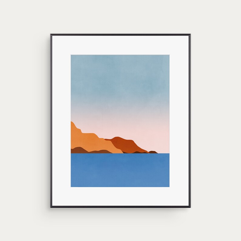 Large Ocean Wall Art Modern Art Print Abstract Seascape Etsy