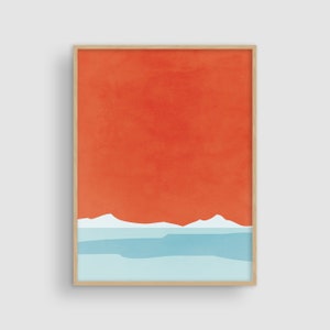Mid Century Modern Art Print: Red & Teal Abstract Giclée