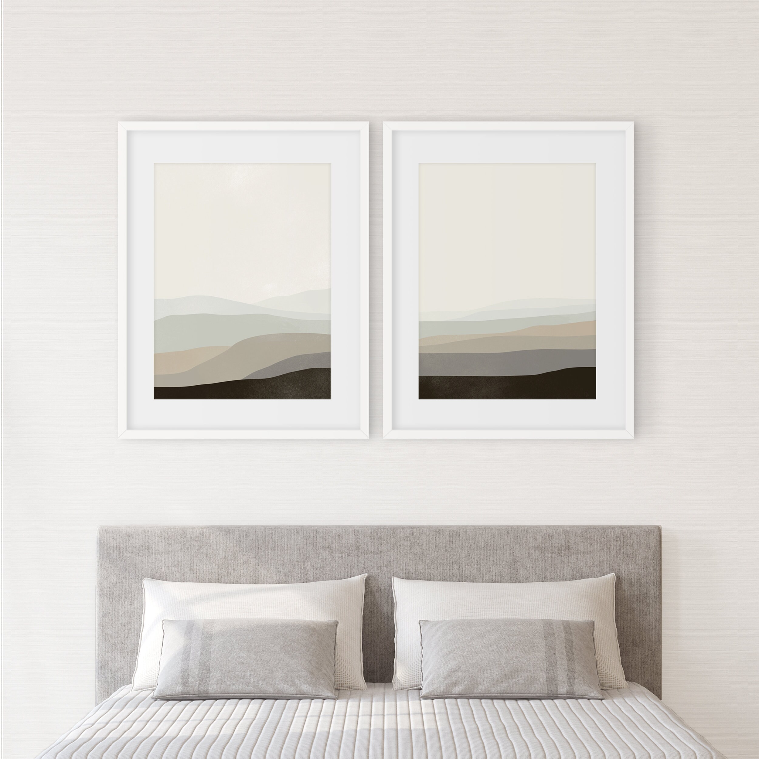 Neutral Wall Art Set of 2 Prints Large Abstract Art Prints Etsy UK