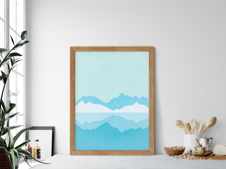 Art Prints Landscape Print Blue Mountain Wall Art Print Mountain Print Home Wall Decor Nature Print Large Wall Art Poster