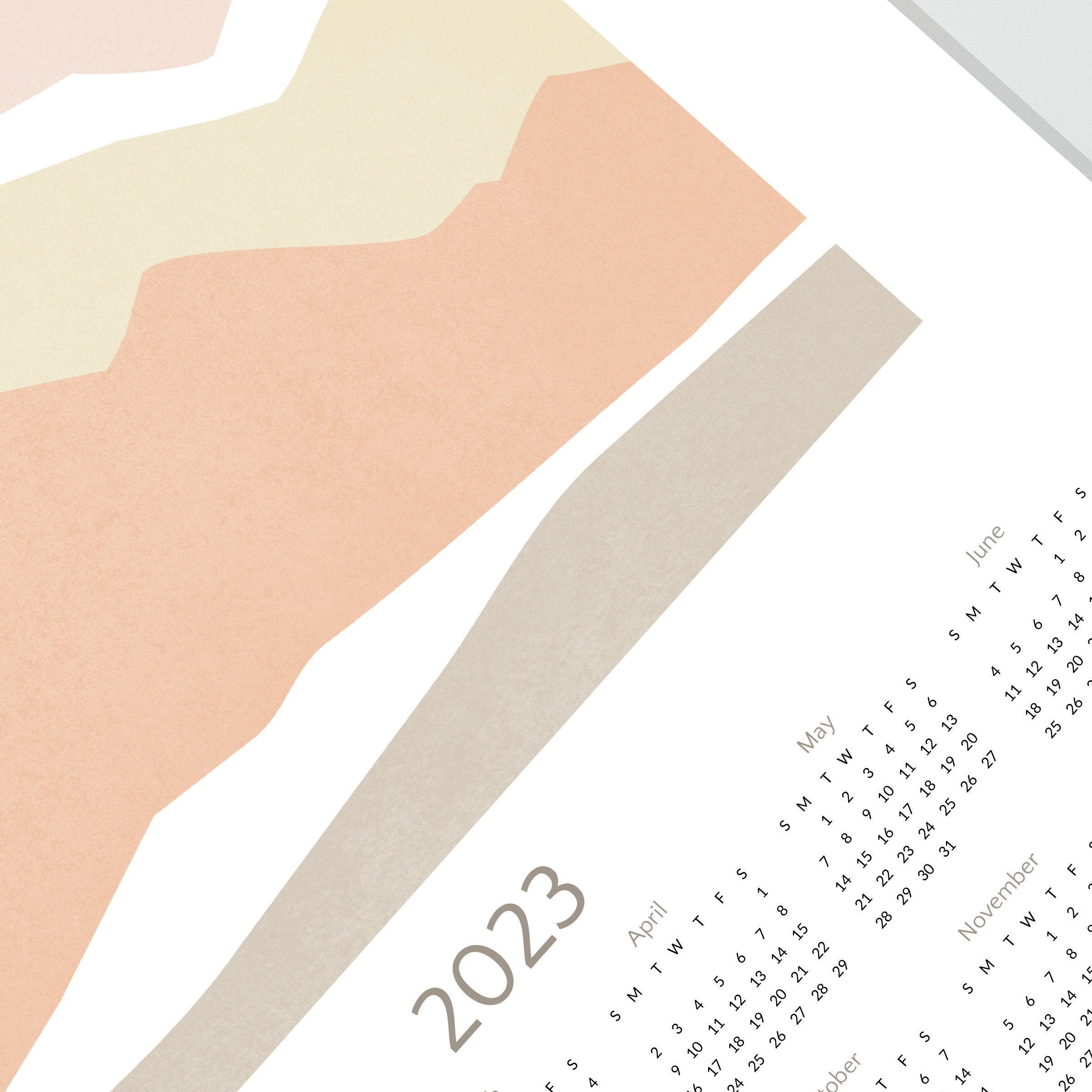 Wall Calendar 2023 Year at a Glance Large One Page Calendar Etsy