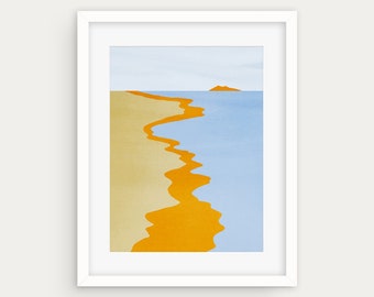 Abstract Beach Print, Coastal Wall Art