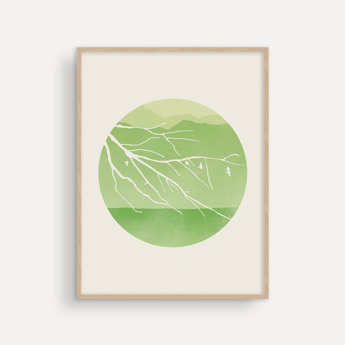 Green Wall Art Print Nature Scenery Boho Bedroom Wall Decor Etsy