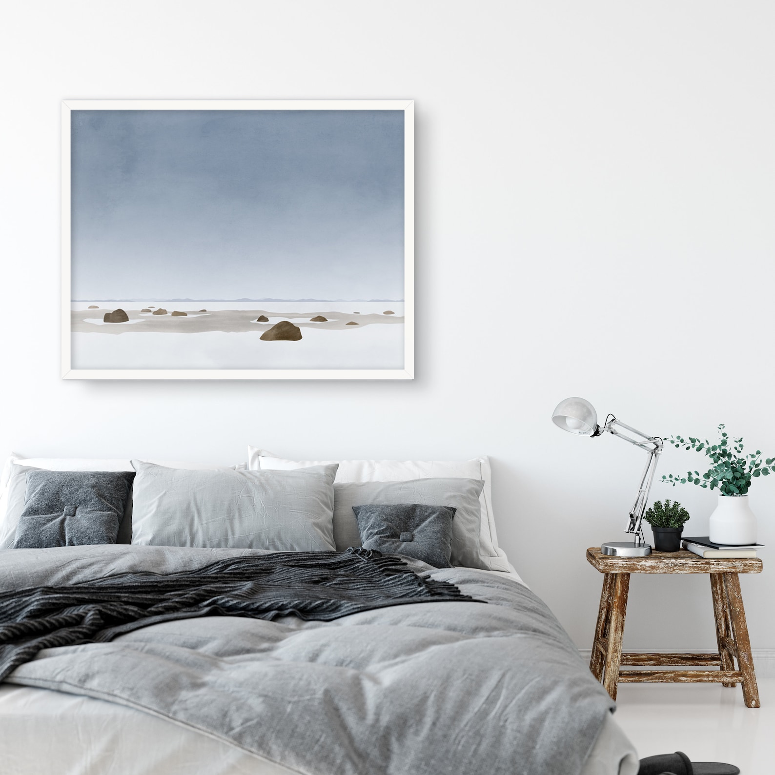 Neutral Wall Art for Bedroom Abstract Landscape Watercolor Etsy
