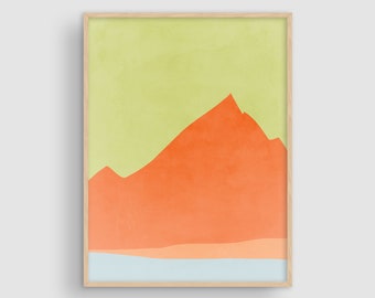 Abstract Mountain Print: Mid-Century Modern Landscape Art