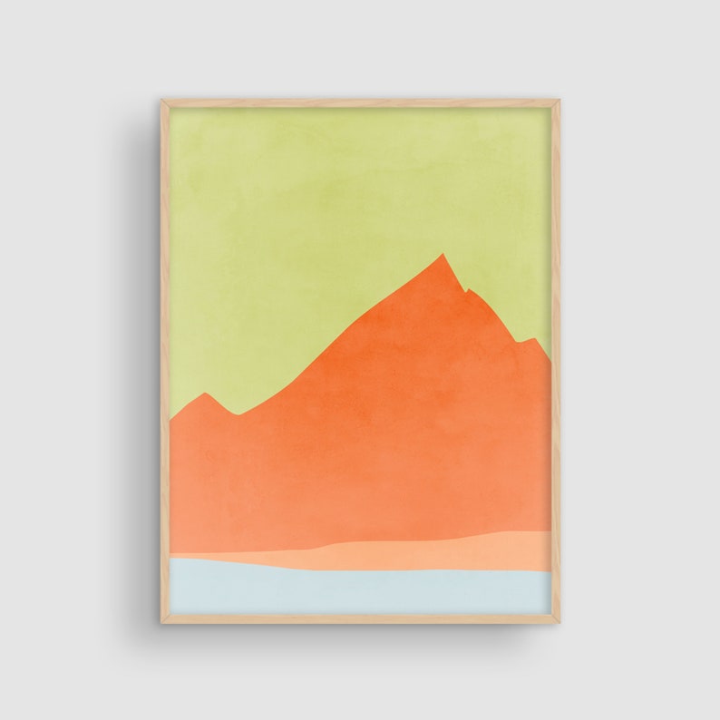 Mountain Wall Art, Abstract Print, Mid Century Modern, Minimalist Art, Print for Living Room, Scandinavian Print, Landscape Wall Art image 1