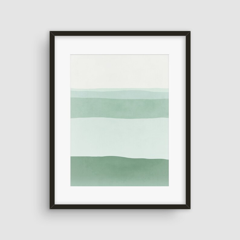 Abstract Art Print, Scandinavian Print, Modern Wall Art, Wall Art Print Bedroom, Sage Green, Large Wall Art, Minimalist Art image 4