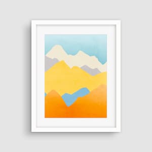 Colorful Wall Art Mountain Print Mountain Nursery Abstract Nursery Art Colourful Nursery Modern Nursery Decor Abstract Landscape Painting