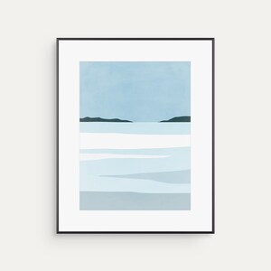 Abstract Minimalist Art, Light Blue Wall Art Print, Modern Art Print ...
