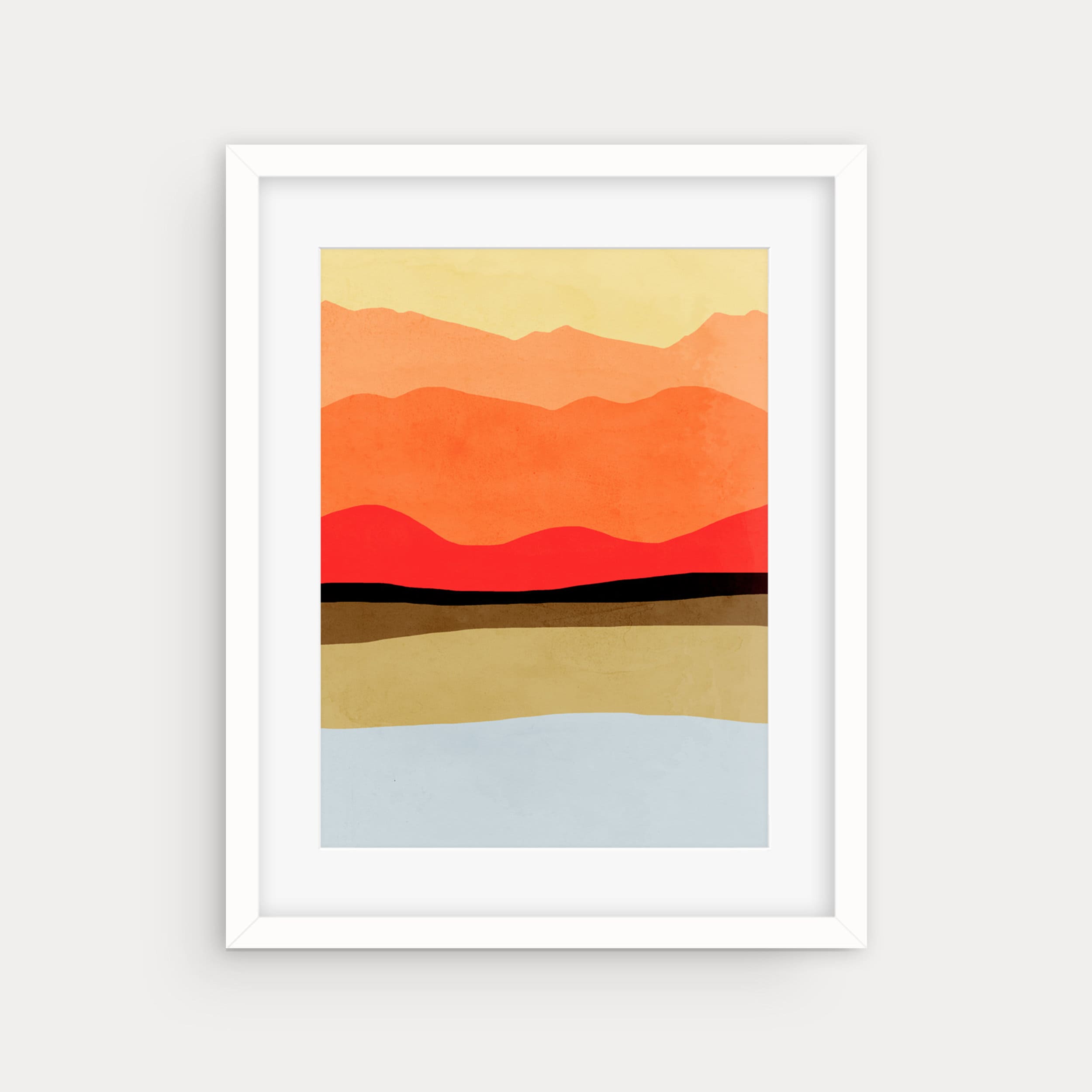 Mid Century Modern Wall Art Abstract Art Print Living Room Etsy