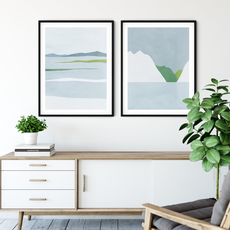 Wall Art Set Scandinavian Prints Modern Abstract Art Print Etsy