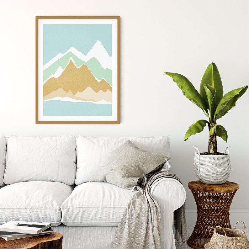 Mountains Abstract Wall Art, Winter Print, Wall Decor for Living Room or Bedroom image 5