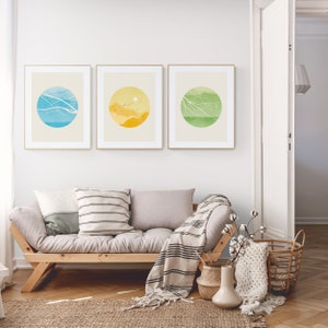 Large Nature Art Set of 3 Prints Colorful Gallery Wall Set Three Piece Wall Decor Home Office Living Room Wall Art Unframed image 2