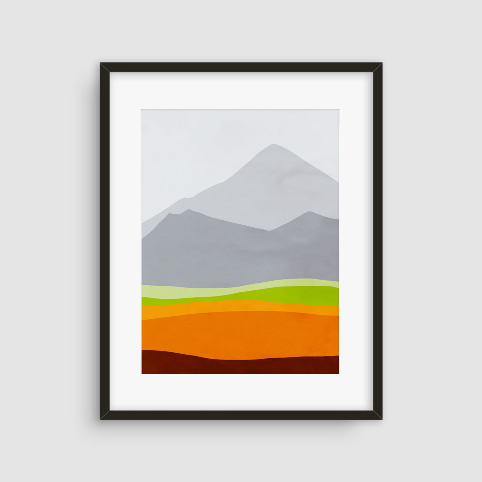 Mountain Art Print Mid Century Modern Art Abstract Wall Art Etsy