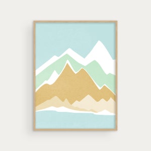 Mountains Abstract Wall Art, Winter Print, Wall Decor for Living Room or Bedroom image 6