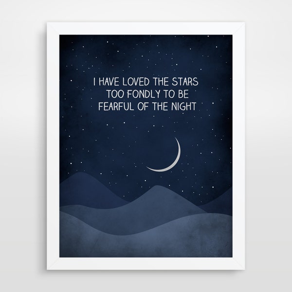 Lámina con cita inspiradora: "Me encantaron las estrellas", decoración de pared para habitación infantil