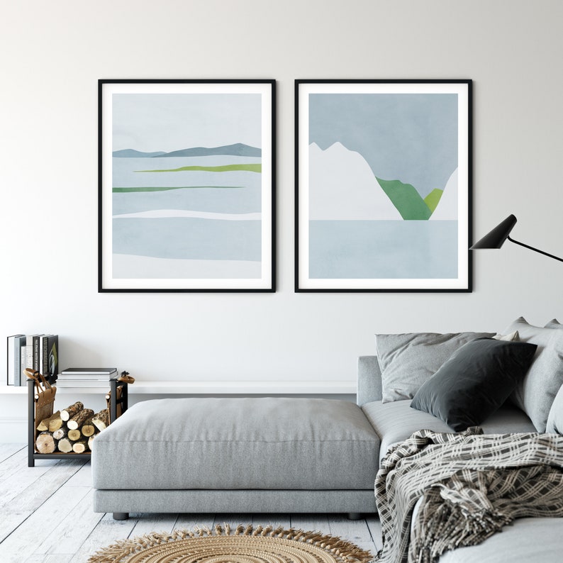 Wall Art Set Scandinavian Prints Modern Abstract Art Print Etsy