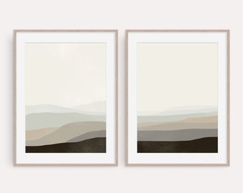 Neutral Wall Art, Set of 2 Prints, Large Abstract Art Prints, Modern Minimalist Wall Art, Living Room Decor