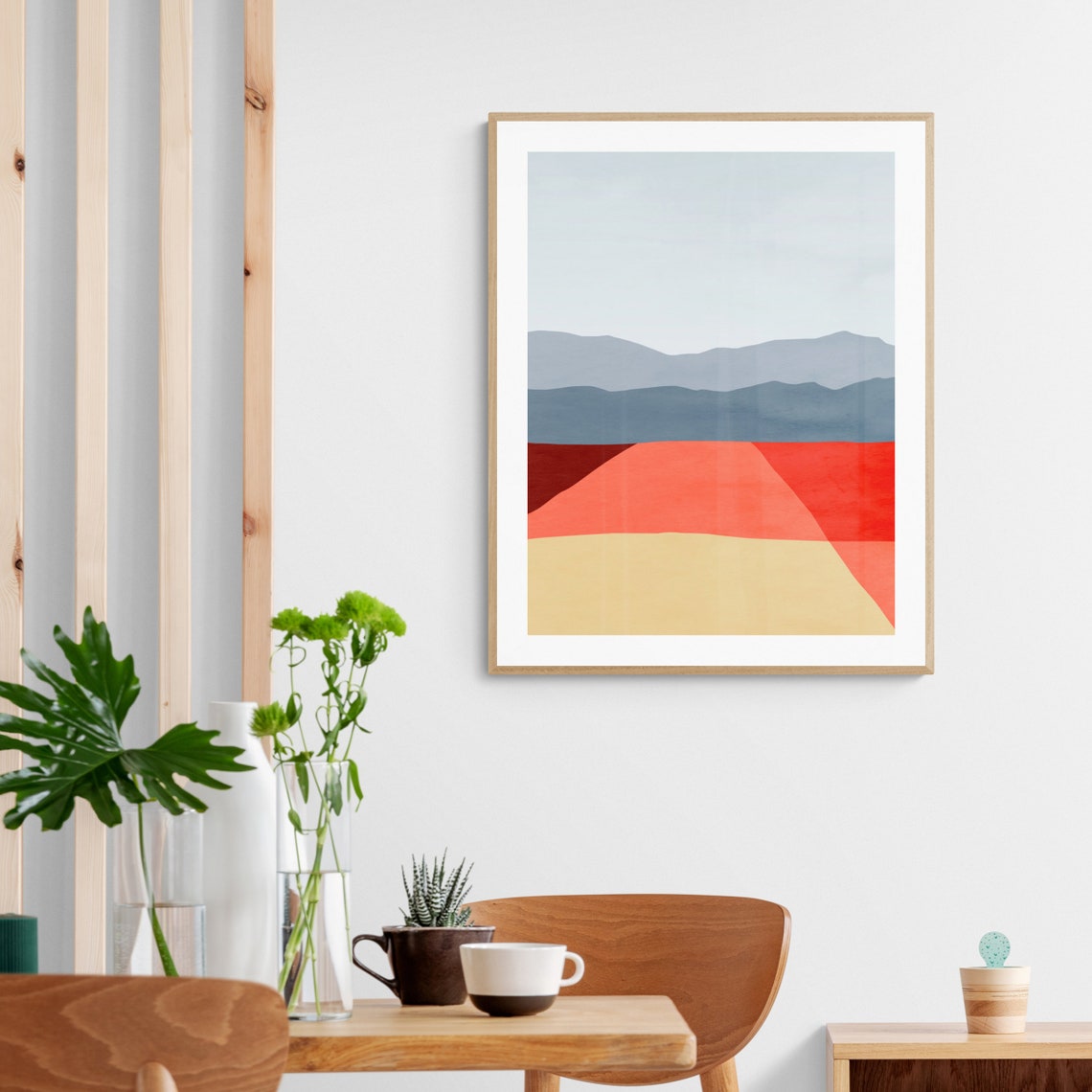 Mid Century Modern Art Print Abstract Wall Art Living Room