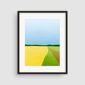 Modern Art Print, Abstract Wall Art, Abstract Landscape, Mid Century Modern Art, Art Print Abstract, Minimalist Art, Yellow Wall Decor