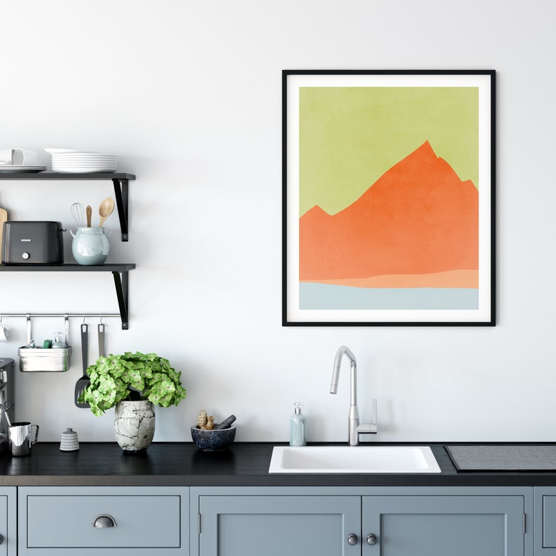 Mountain Wall Art, Abstract Print, Mid Century Modern, Minimalist Art, Print for Living Room, Scandinavian Print, Landscape Wall Art image 5