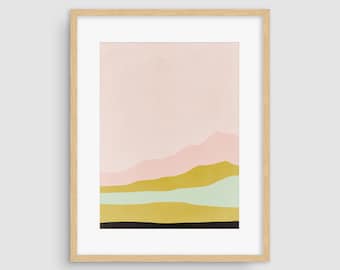 Pink Mountain Wall Art, Nature Print, Art Prints, Home Wall Decor, Landscape Print, Poster, Mountain Print, Modern Art, Abstract Wall Art