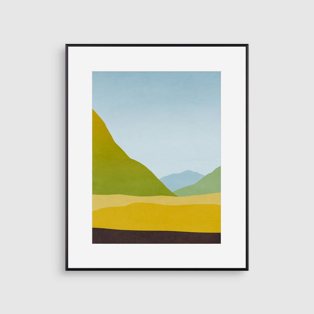 Landscape Wall Art Print, Mountain Art Print, Abstract Landscape
