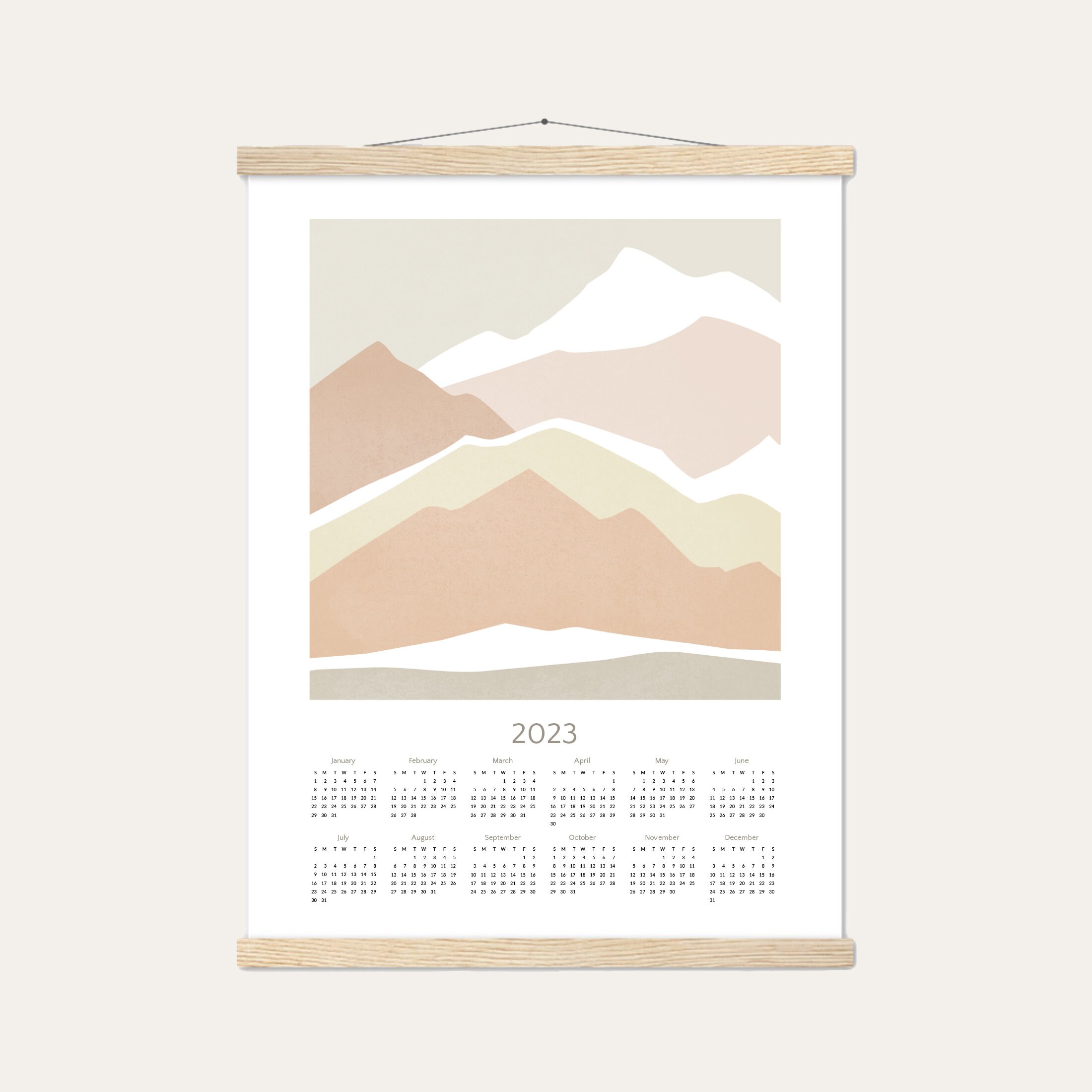 Wall Calendar 2023 Year at a Glance Large One Page Calendar Etsy